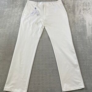 Southern Tide Jack Performance Pant Mens 36x32 White Golf Stretch Preppy Light